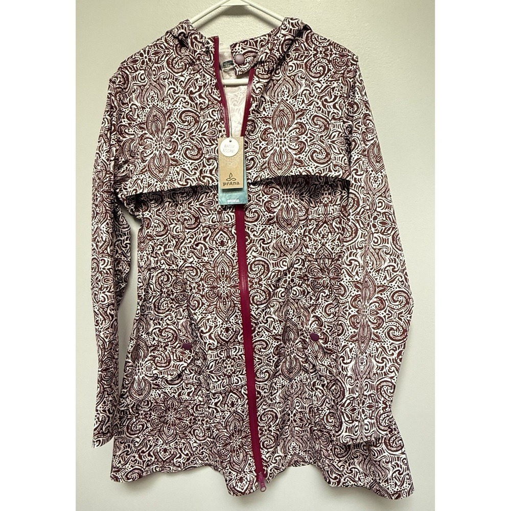 NEW PRANA Raisin Jordi Jacket Rain Resistant Zip Womens Medium Hoodie Hiking